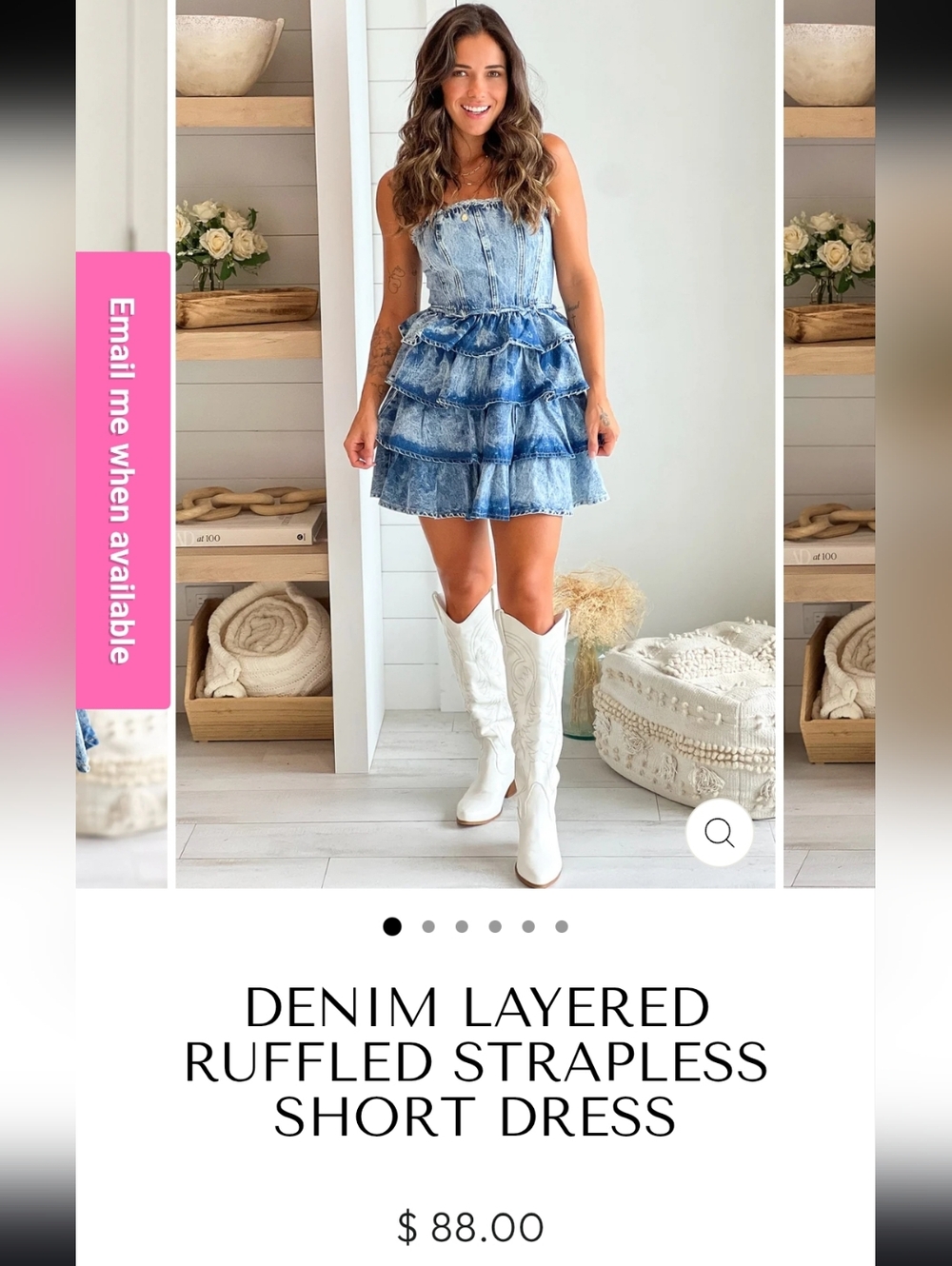 So Me Denim Tiered Ruffle Dress - Light Blue - Picture 5 of 5